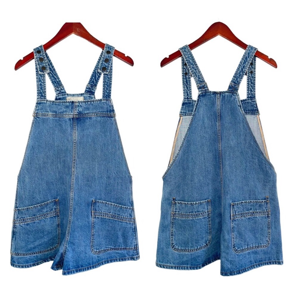 Free People Denim Overalls Romper M